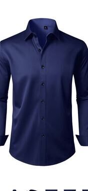 Alimens & Gentle Men's Dress Shirt Classic Fit Stretch Stain Shield Long Sleeve